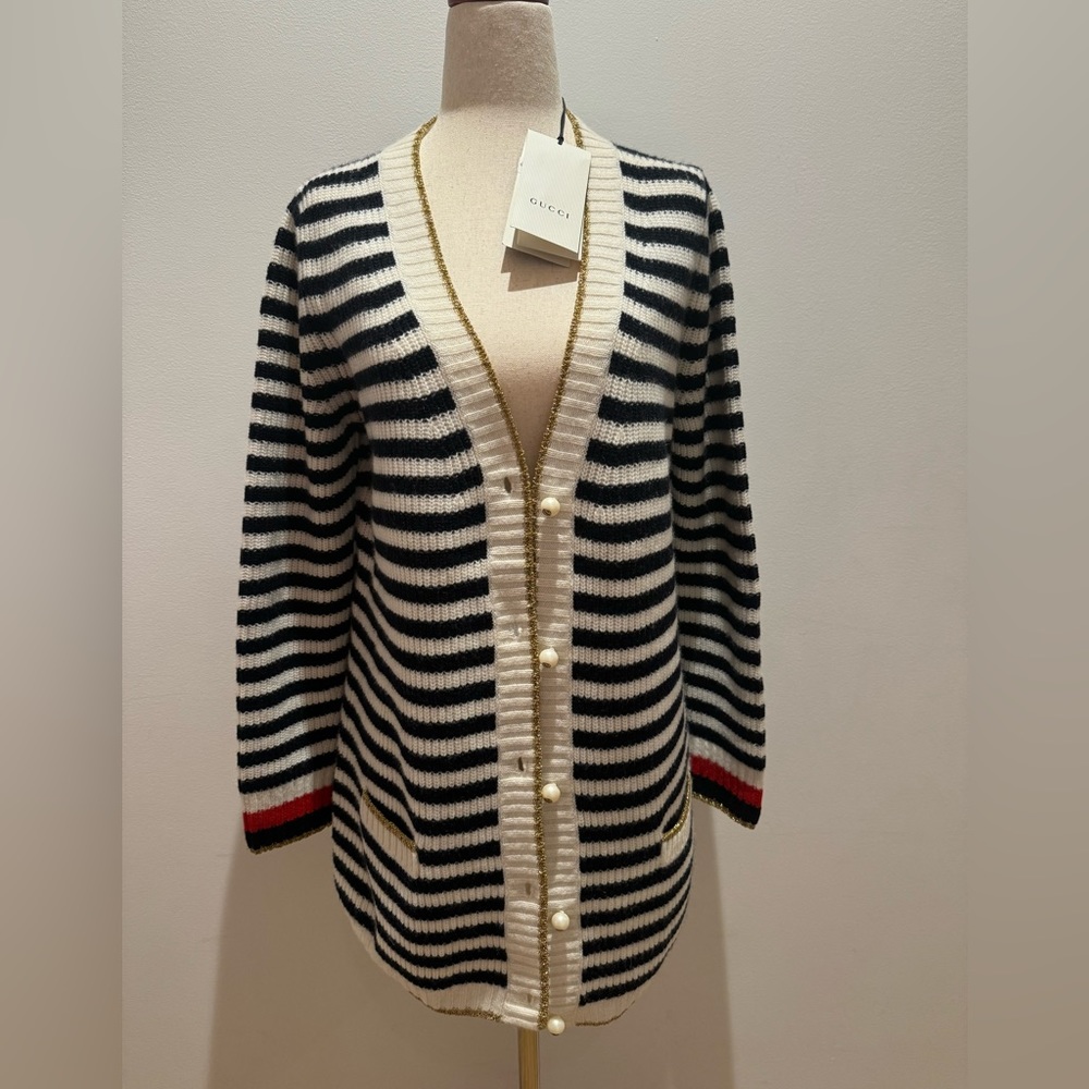 Gucci, Brand new with tags. wool/cashmere blend cardigan